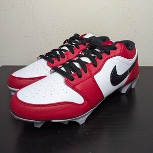 Nike Air Jordan 1 Low TD Football Cleats Chicago White Red FJ6245-106 Mens